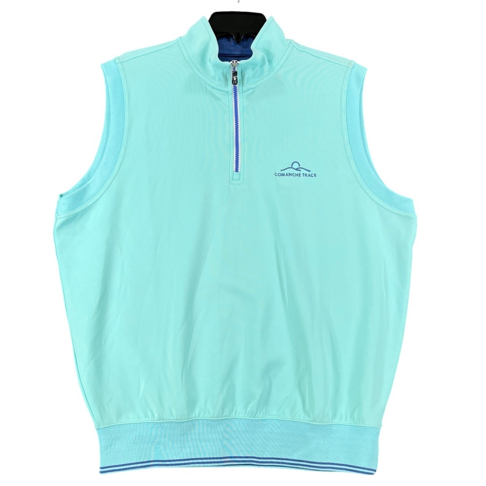 Comanche Trace Fairway & Greene Golf Performance Vest Mens M  Blue Quarter Zip